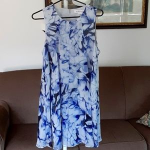 BCBGeneration Sleeveless Blue Floral Swing Dress NWT